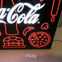 Coca Cola SIGN lighted PIZZA SHOP pizzeria LARGE 24 NICE RARE