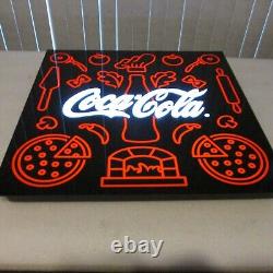 Coca Cola SIGN lighted PIZZA SHOP pizzeria LARGE 24 NICE RARE