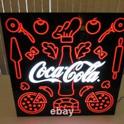 Coca Cola SIGN lighted PIZZA SHOP pizzeria LARGE 24 NICE RARE