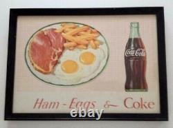 Coca-Cola Sandwich Sign Ham Eggs & Coke Vintage