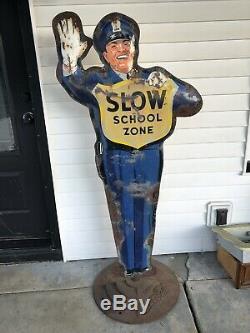 Coca Cola School Guard Crossing Policeman Double Sided Sign