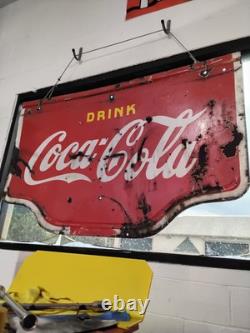 Coca Cola Sign 1930s Two Sided 38x60