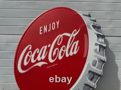 Coca Cola Sign Garage Restaurant Button Bottle Cap Vintage Style Wall Decor 35