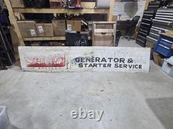 Coca Cola Sign Generator & Starter Service Hand Painted Garage Shop 1953 Vintage