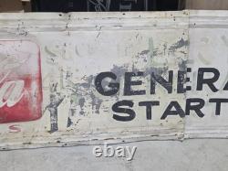 Coca Cola Sign Generator & Starter Service Hand Painted Garage Shop 1953 Vintage