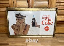 Coca Cola Sign Kay Frame Military Navy Girl Cardboard Poster Litho Women Display