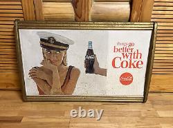 Coca Cola Sign Kay Frame Military Navy Girl Cardboard Poster Litho Women Display