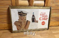 Coca Cola Sign Kay Frame Military Navy Girl Cardboard Poster Litho Women Display