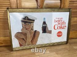 Coca Cola Sign Kay Frame Military Navy Girl Cardboard Poster Litho Women Display