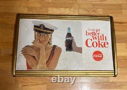 Coca Cola Sign Kay Frame Military Navy Girl Cardboard Poster Litho Women Display