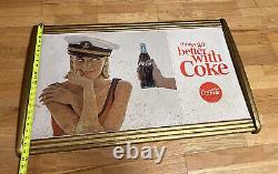 Coca Cola Sign Kay Frame Military Navy Girl Cardboard Poster Litho Women Display
