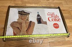 Coca Cola Sign Kay Frame Military Navy Girl Cardboard Poster Litho Women Display