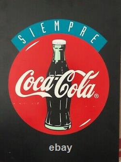 Coca Cola Sign Vintage Original Siempre Coke Soda Store Display Pressboard