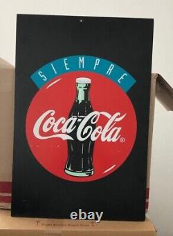 Coca Cola Sign Vintage Original Siempre Coke Soda Store Display Pressboard