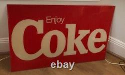 Coca-Cola Sign Vintage Soda Original Deli Grocery Store Advertising 1980s Coke
