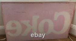 Coca-Cola Sign Vintage Soda Original Deli Grocery Store Advertising 1980s Coke