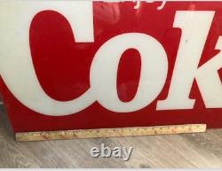 Coca-Cola Sign Vintage Soda Original Deli Grocery Store Advertising 1980s Coke