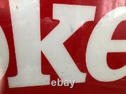 Coca-Cola Sign Vintage Soda Original Deli Grocery Store Advertising 1980s Coke