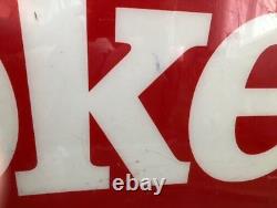 Coca-Cola Sign Vintage Soda Original Deli Grocery Store Advertising 1980s Coke