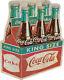 Coca Cola Six Pack Carton 36 Heavy Duty USA Metal Aged Coke Advertising Sign