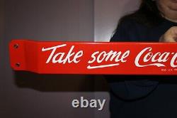 Coca Cola Soda Pop 32 Porcelain Metal General Store Door Push Bar Sign