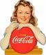 Coca Cola Soda Pop Lady Glass Gloves 20 Heavy Duty USA Metal Advertising Sign