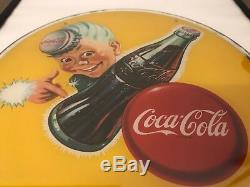 Coca Cola Sprite Boy Rare German Glass Sign