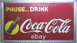 Coca Cola Sunrise Sign Advertising Limited Ed Embossed Tin Coke Wall Decor Sign