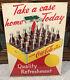 Coca Cola Take a Case Home Today Red Carpet & Coke Case 1959 Vintage Sign-Rare
