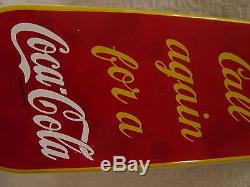Coca-Cola Thanks Call Again For a Coke Soda Porcelain Advertising Door Push Sign