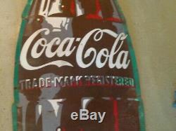 Coca-Cola Tin Sign Die-Cut Bottle Shaped 109 x 27 circa 1920