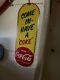 Coca Cola Tin Sign screen print door push 1960s 70s. Rare and hard to find