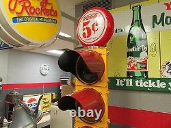 Coca Cola Traffic Light 8 oz. Bottle Holder Sign Pole Coke Restored In LED. WOW