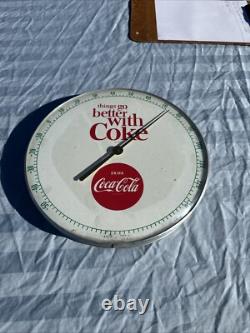 Coca-Cola Vintage 12 Thermometer Round Glass Faced Original 495A 1960s USA