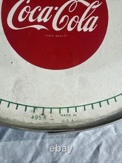 Coca-Cola Vintage 12 Thermometer Round Glass Faced Original 495A 1960s USA