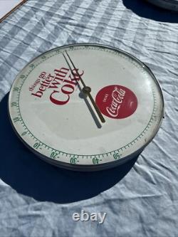 Coca-Cola Vintage 12 Thermometer Round Glass Faced Original 495A 1960s USA