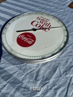 Coca-Cola Vintage 12 Thermometer Round Glass Faced Original 495A 1960s USA