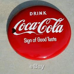 Coca Cola Vintage 24 Red Porcelain Button with Sign of Good Taste