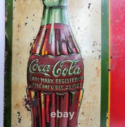 Coca-Cola Vintage 31 RARE Christmas Delicious & Refreshing Embossed Bottle Sign