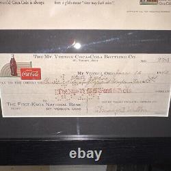 Coca Cola Vintage Ad 1944 Plus Signed Coke Company Check 1943 Framed Nice 1/1