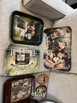 Coca-Cola Vintage Collectible Tray Set with Various Designs