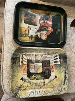 Coca-Cola Vintage Collectible Tray Set with Various Designs