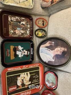 Coca-Cola Vintage Collectible Tray Set with Various Designs
