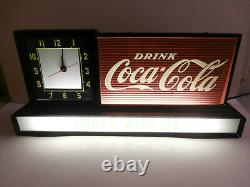 Coca Cola Vintage Fountain Lighted Display Clock and Sign 1954