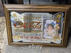 Coca Cola Vintage Large Mirror Sign Delicious Relieves Fatigue