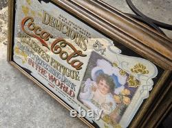 Coca Cola Vintage Large Mirror Sign Delicious Relieves Fatigue