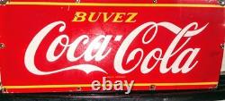 Coca-Cola Vintage Red Advertising Sign French Language Soda Theme