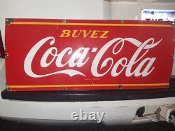 Coca-Cola Vintage Red Advertising Sign French Language Soda Theme