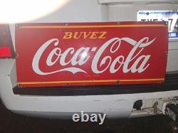 Coca-Cola Vintage Red Advertising Sign French Language Soda Theme