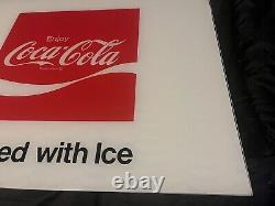 Coca-Cola Vintage Served with Ice Coke Fountain Machine Sign 21 X 15 1/2